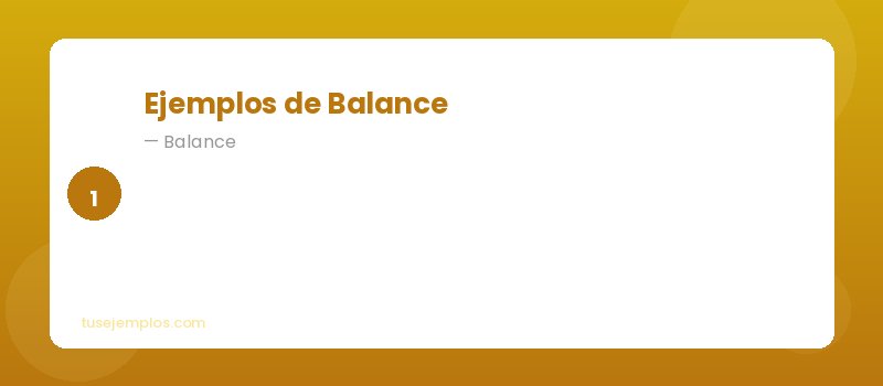 Ejemplos de Balance