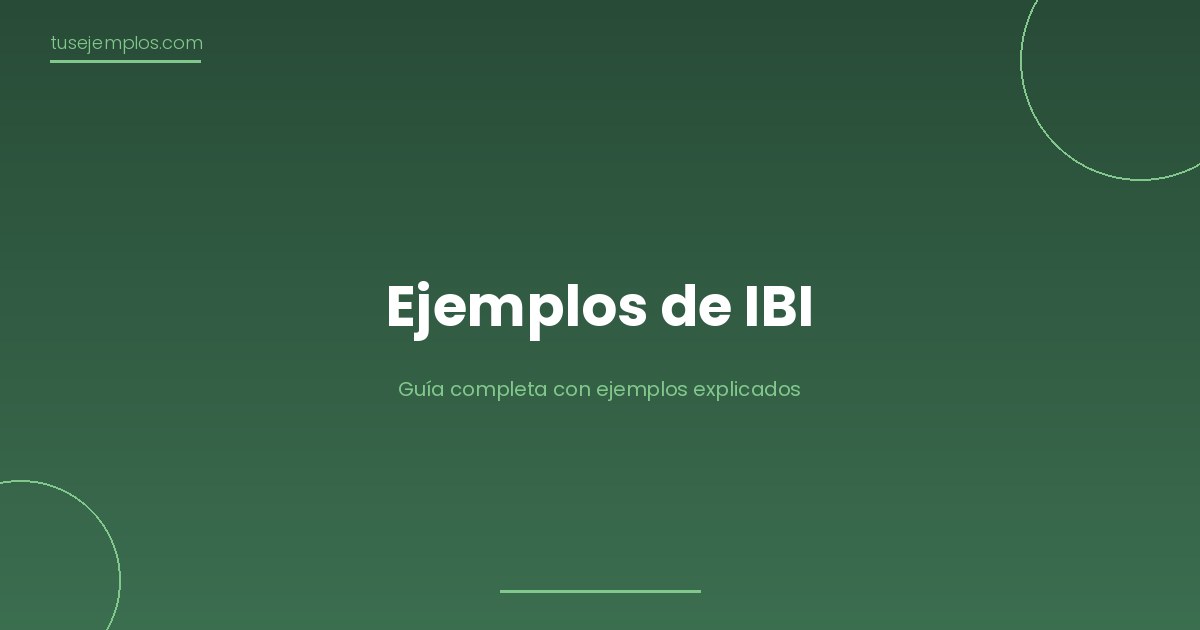 Ejemplos de IBI