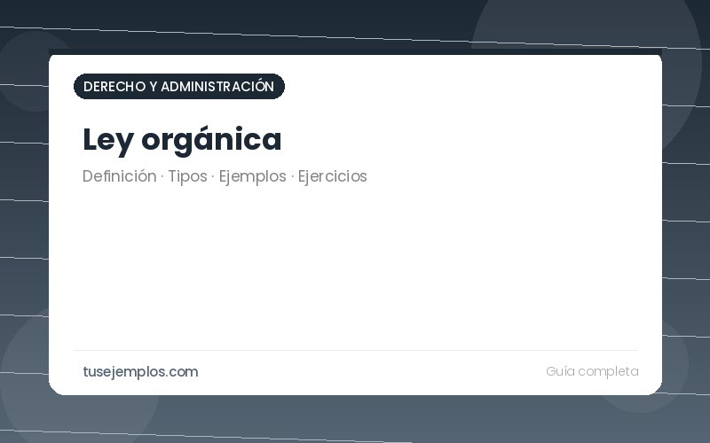Ley orgánica