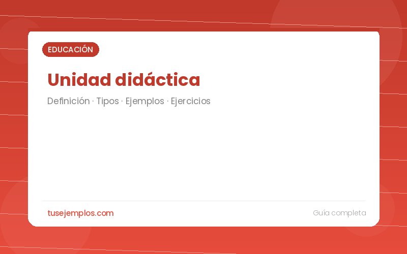 Unidad didáctica