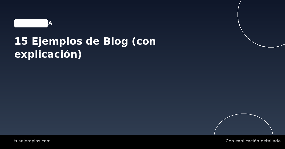 15 Ejemplos de Blog (con explicación)
