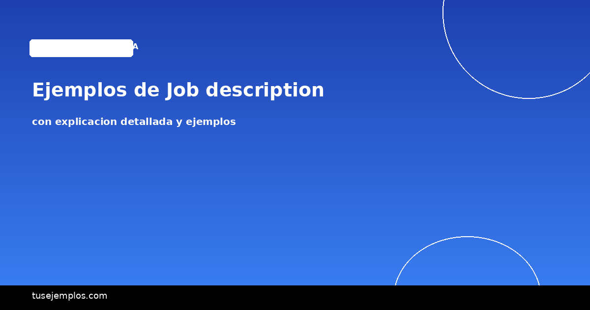 Ejemplos de Job description