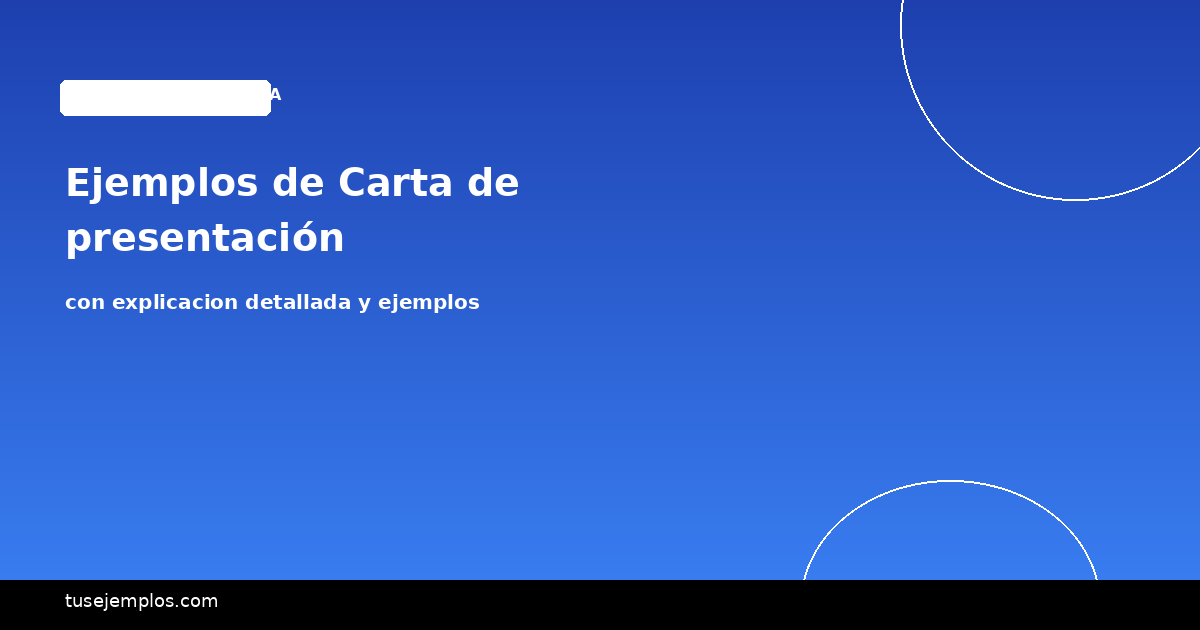 Ejemplos de Carta de presentación