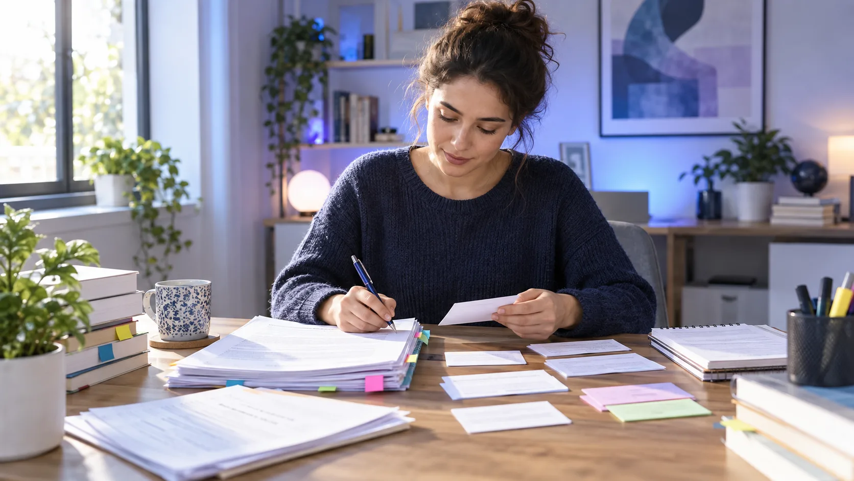 Opositora convierte apuntes impresos en tarjetas y preguntas de repaso